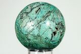 Polished Malachite & Chrysocolla Sphere - Peru #207613-1